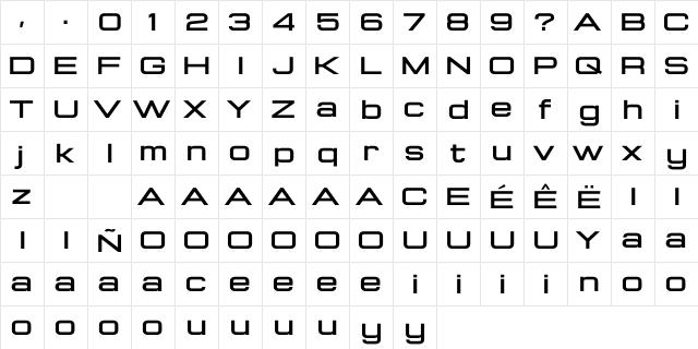 Konexy Personal Use Regular  glyph index