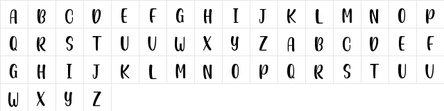 Casking Cream Sans Regular  glyph index