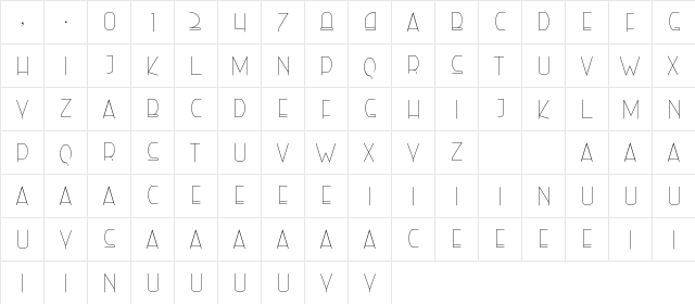 Right Hand Hairline Regular  glyph index