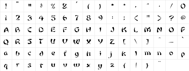 Rickshaw Wd Regular  glyph index