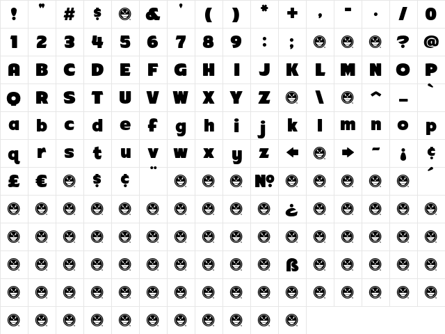 ARB-218 Big Blunt MAR-50 Regular  glyph index