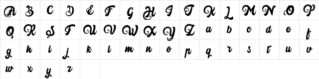 Harilly Aleya Regular  glyph index