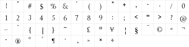 CJM Kh 001 Regular  glyph index