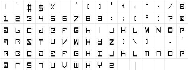 Legion Condensed Condensed  glyph index