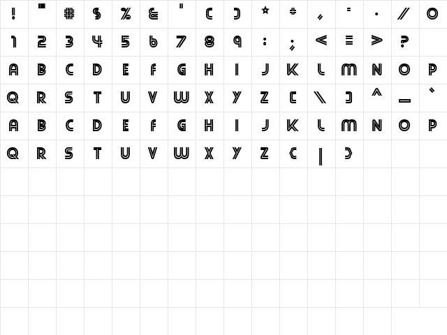 CNN Regular  glyph index