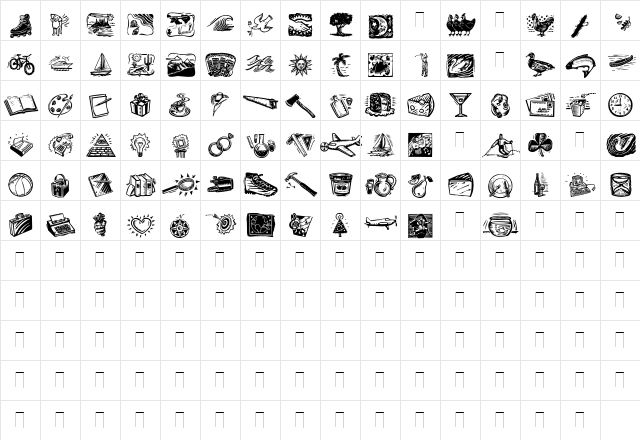 DF Organics Medium  glyph index