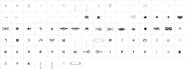 BodoniClassic Ornaments  glyph index