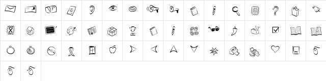 Webstar BV Regular  glyph index