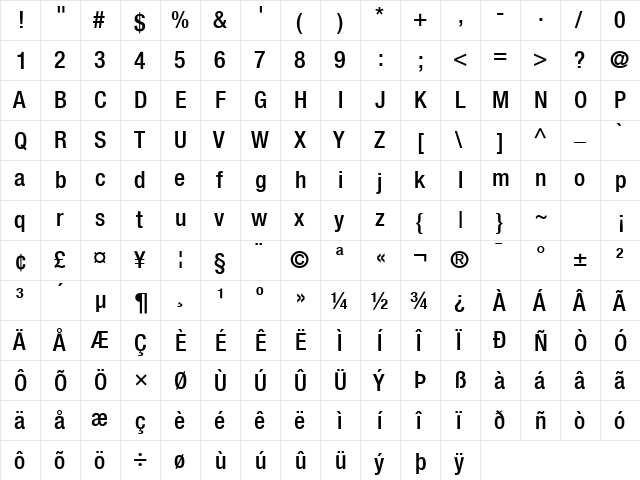 Context Reprise MediumCond SSi Normal  glyph index