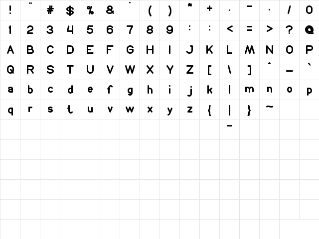 Young forever Regular  glyph index
