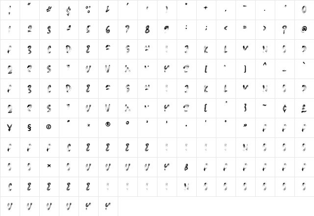 Microba Pro Regular  glyph index