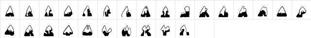 SNOWY MOUNTAINS Regular  glyph index