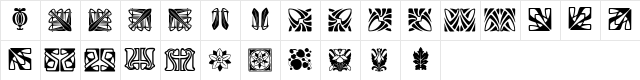 Ornamenter 6 Regular  glyph index