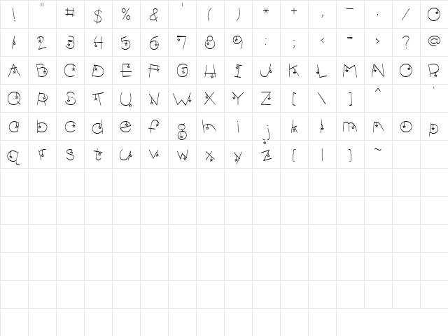 Ck Stars Regular  glyph index