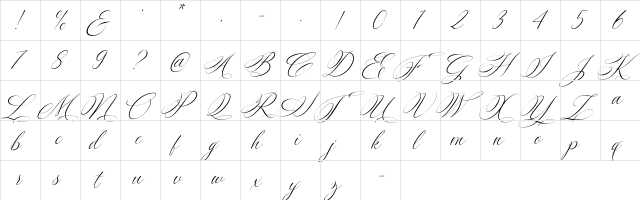 Silenter Regular  glyph index