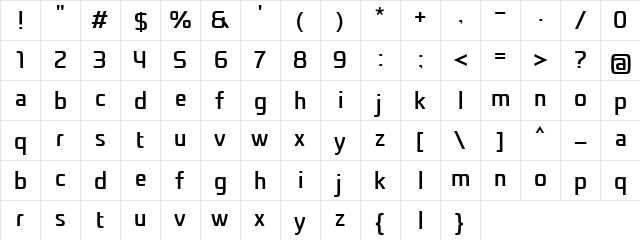 nethsans Regular  glyph index