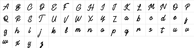 Alvaro FREE Regular  glyph index