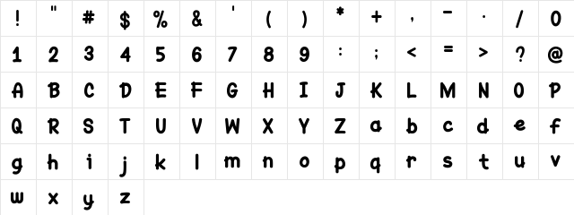 Yellow Cat Regular  glyph index