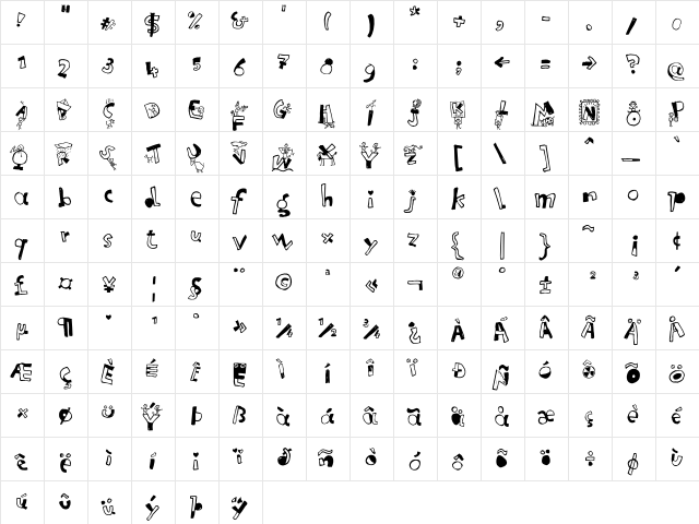 Letterine Teatro  glyph index