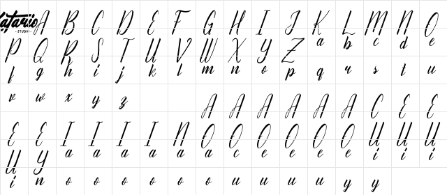 Dalechampia-DEMO Regular  glyph index