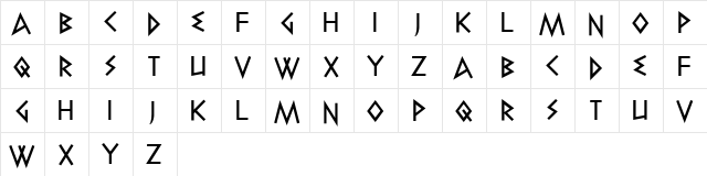 elektra Regular  glyph index