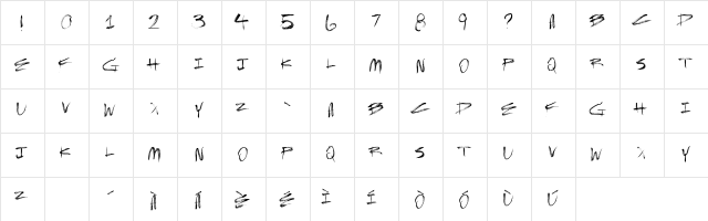 TrapHouse Regular  glyph index