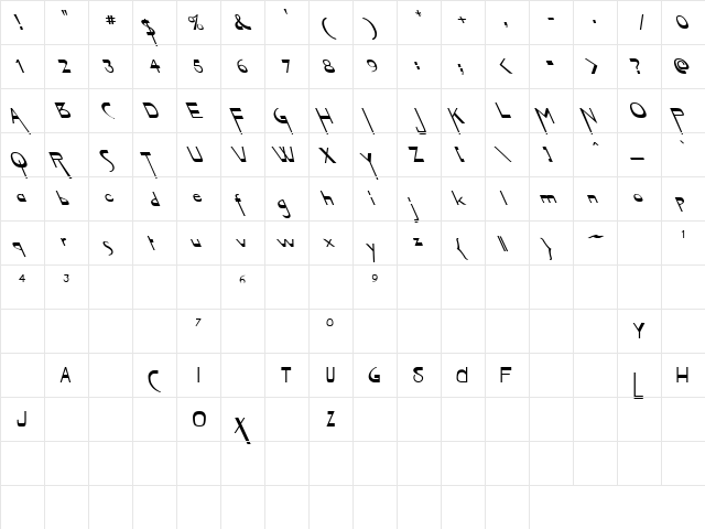 Witty Woman 3 Regular  glyph index