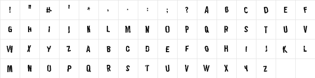 LeatherJackets Regular  glyph index