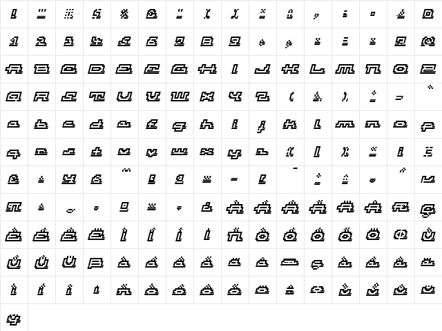 AtomiOutScrIta Regular  glyph index