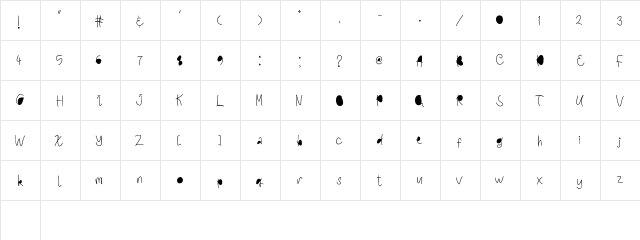 Cherryting Regular  glyph index