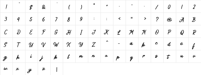 Kitabisa Regular  glyph index