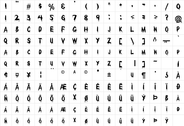 FZ UNIQUE 29 Normal  glyph index