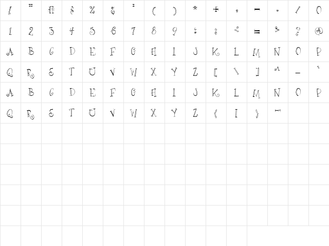 Doodle Do Regular  glyph index