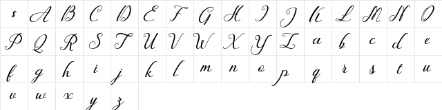 Fiction Italic  glyph index
