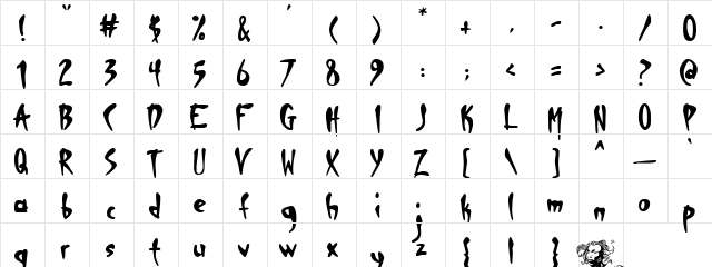 Deranger Normal  glyph index