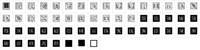 KaiserRotbartTwoCaps Regular  glyph index