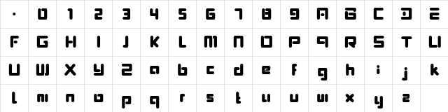 Lein Future Regular  glyph index