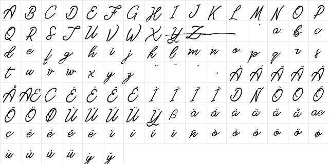 Amarula Personal Use Regular  glyph index