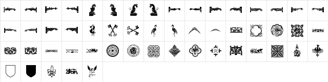 Medieval Dingbats Regular  glyph index