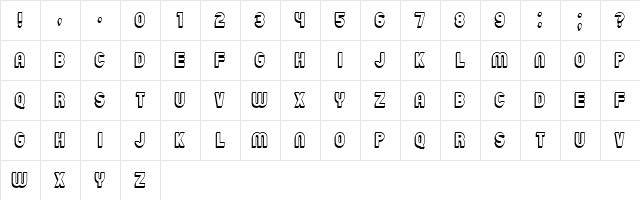 Chicago Flat 3D Regular  glyph index