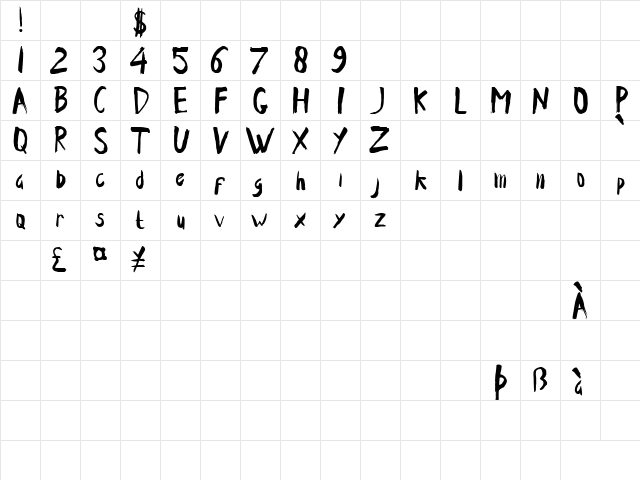 Ende Demo Regular  glyph index