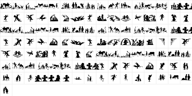 KinderUndAndereEngel Regular  glyph index