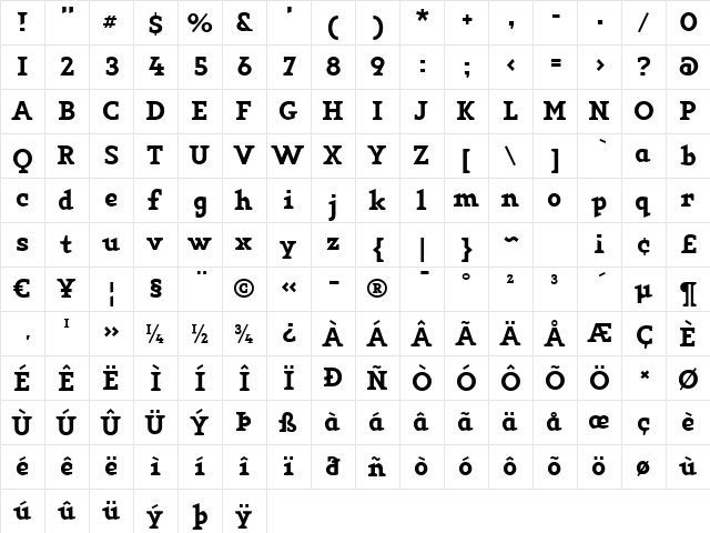 KeyMediumLiningNumbers Regular  glyph index