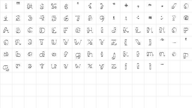 CK Flower Garden Regular  glyph index