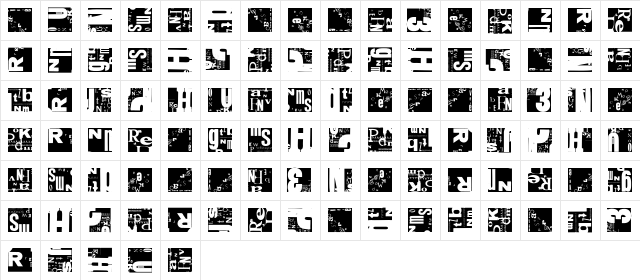 NewsRoar Regular  glyph index