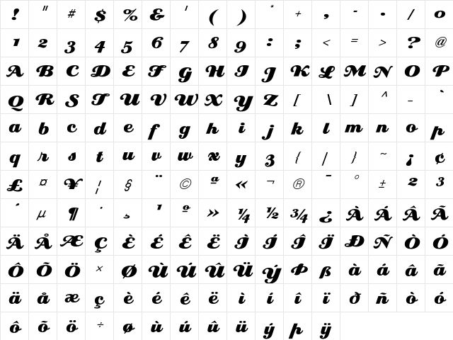 Eclat ICGRegular  glyph index