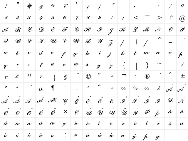 Script 92 Normal  glyph index