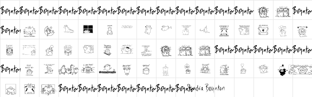 Boynton Bats Regular  glyph index