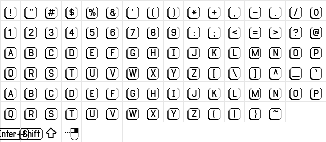Ratsample PC 3D Regular  glyph index