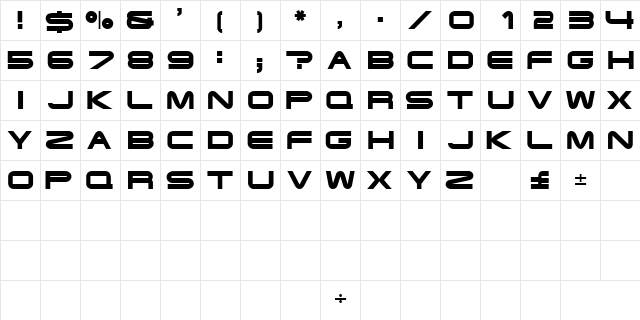 EyechartDisplayCapsSSK Regular  glyph index